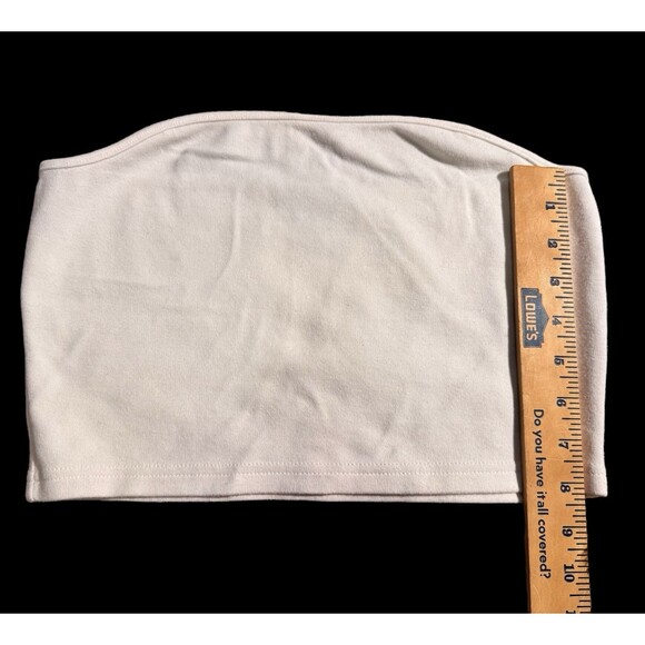 Vintage Express 90s Y2k white ponte tube top, ladies' size L sexy crop top - Picture 4 of 6